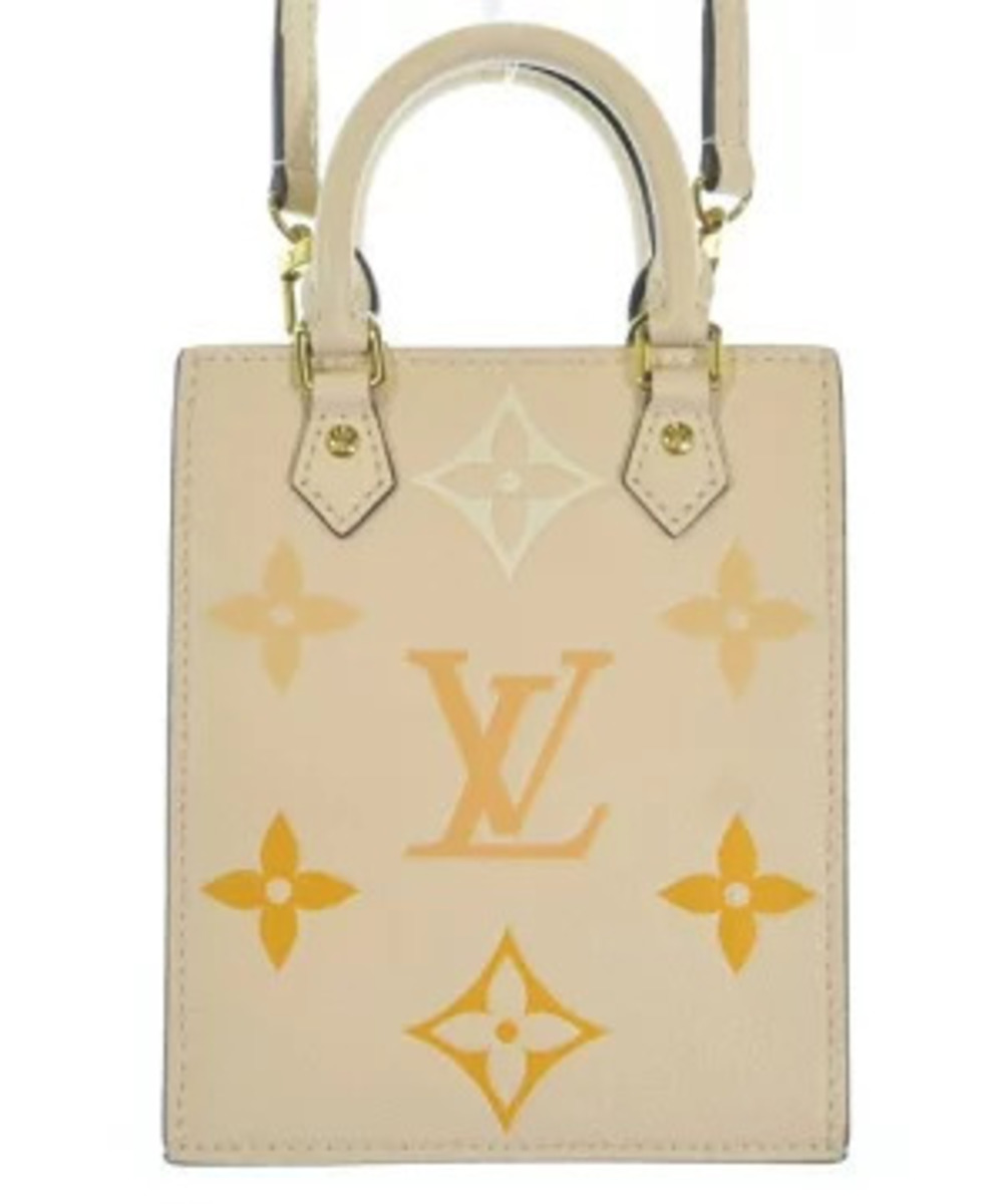 Louis Vuitton Onthego Monogram Empreinte Leather Tote Bag Beige Tan
